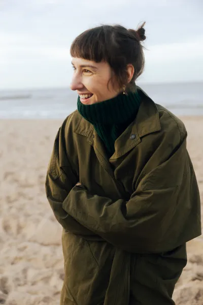 Szalik komin z bawełny organicznej butelkowa zieleń