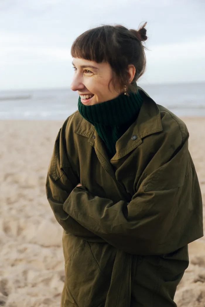 Szalik komin z bawełny organicznej butelkowa zieleń