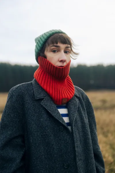 Szalik komin z bawełny organicznej ceglany