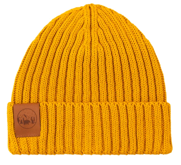 Mustard set: Alcatraz beanie and tube scarf