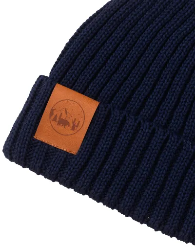 Navy blue set: Alcatraz beanie and tube scarf