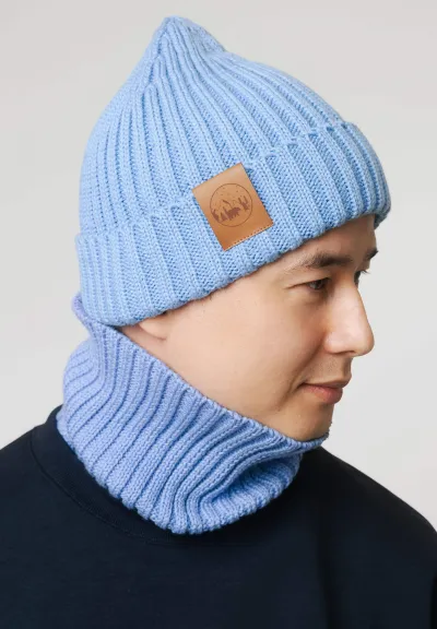 Light blue organic cotton tube scarf