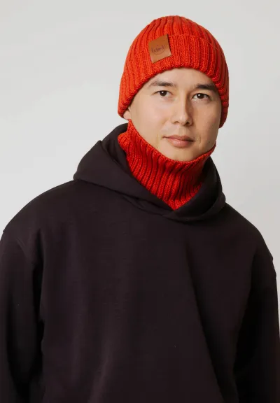 Brick red organic cotton tube scarf