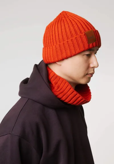 Brick red organic cotton tube scarf