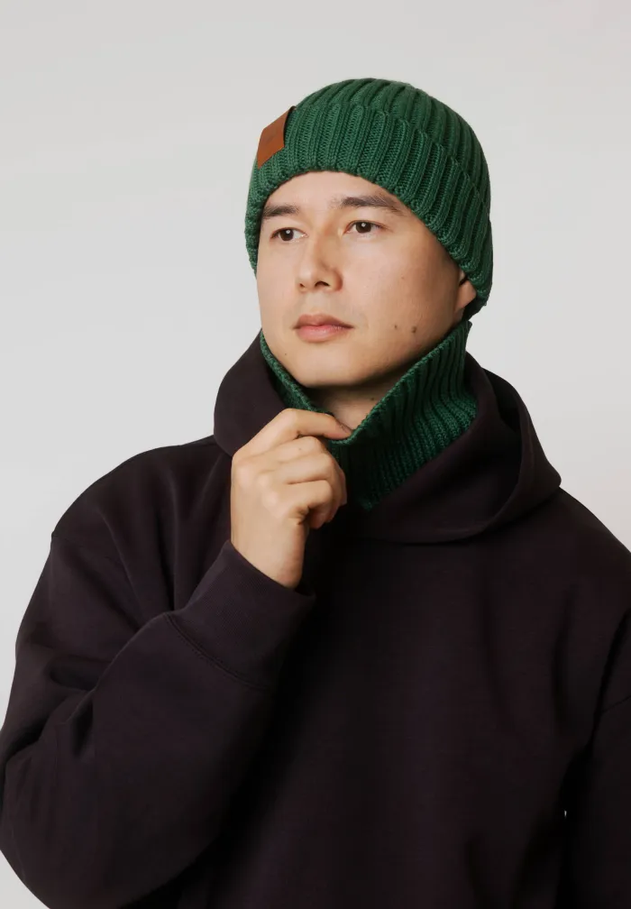 Sage green organic cotton tube scarf