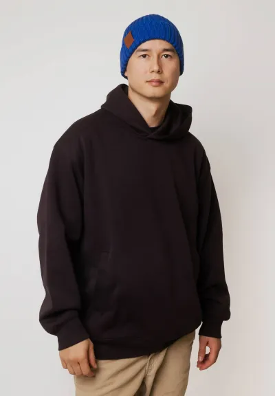 Czapka alkatraz z bawełny organicznej chabrowa