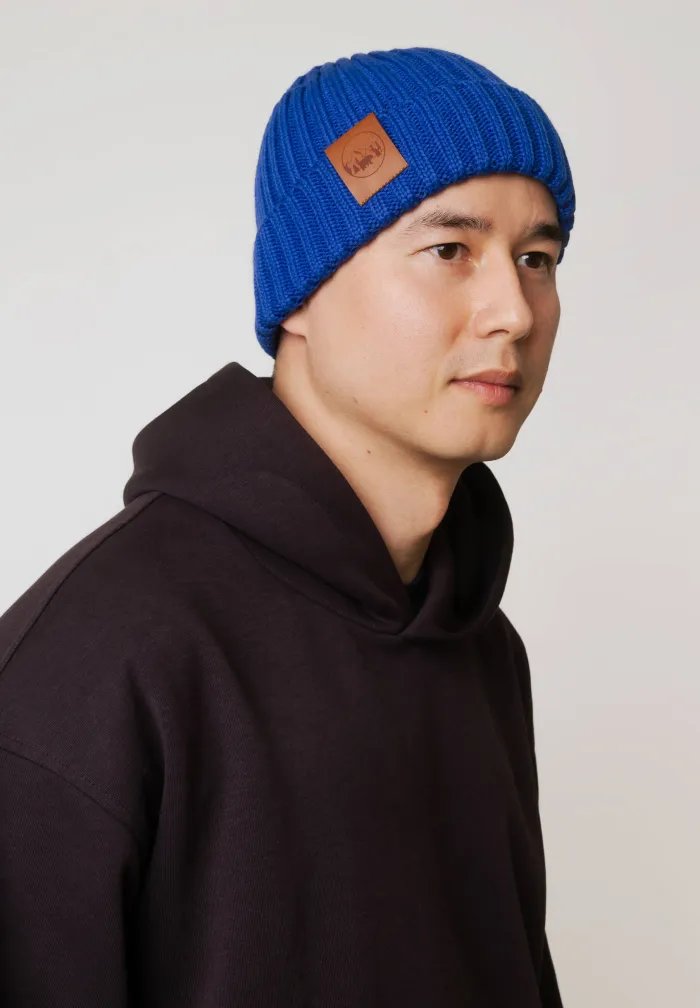 Cornflower blue organic cotton alkatraz beanie