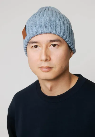 Steel blue organic cotton alkatraz beanie