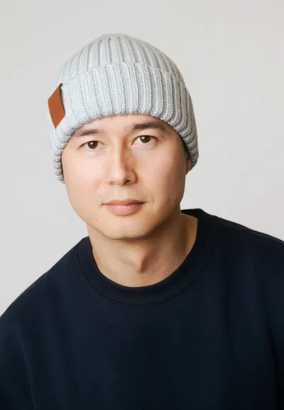 Pearl grey organic cotton alkatraz beanie