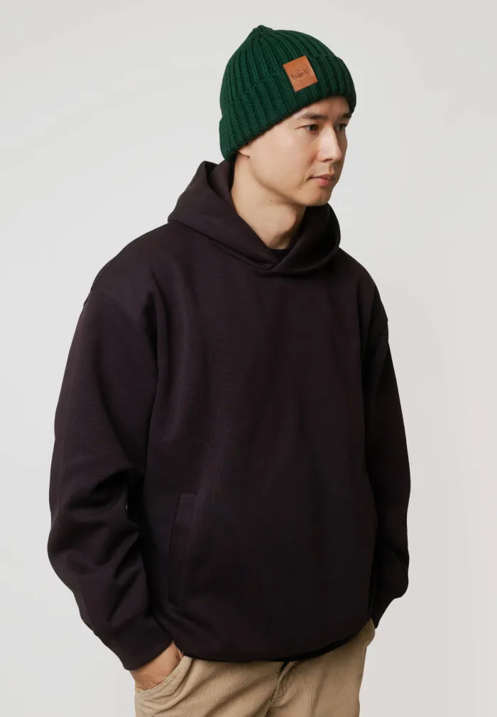 Bottle green organic cotton alkatraz beanie