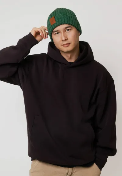 Sage green organic cotton alkatraz beanie