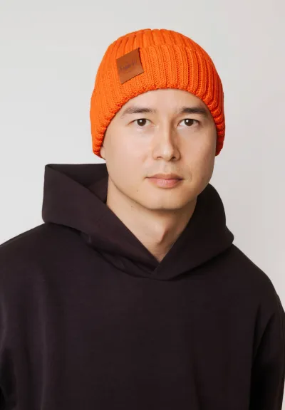 Czapka alkatraz z bawełny organicznej pomarańczowa