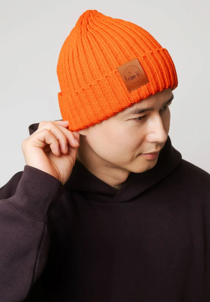 Czapka alkatraz z bawełny organicznej pomarańczowa