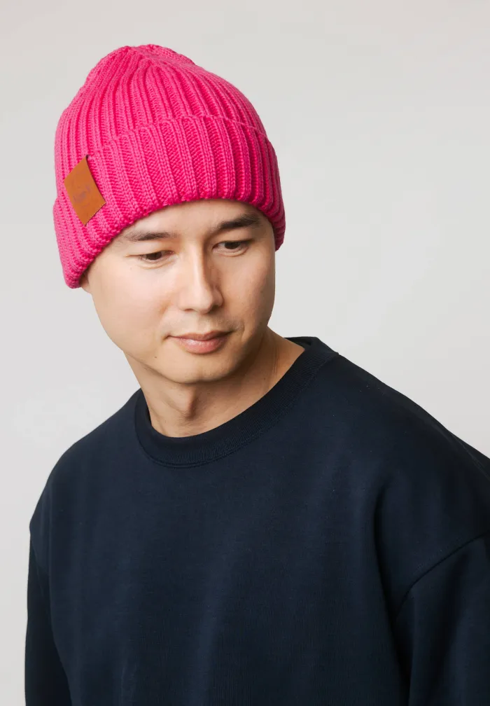 Czapka alkatraz z bawełny organicznej różowa