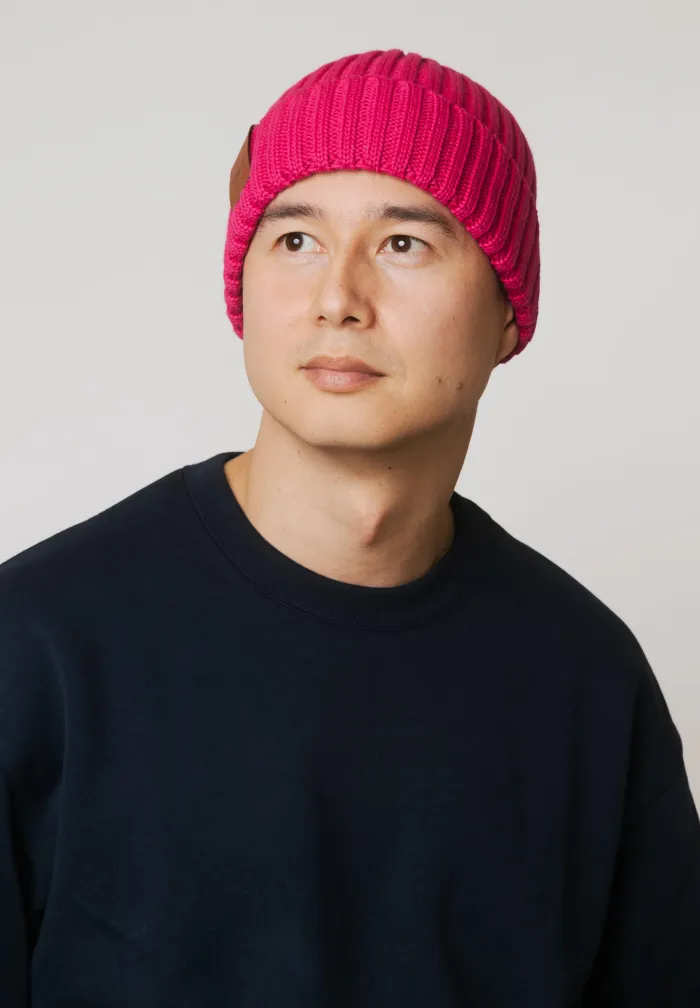 Czapka alkatraz z bawełny organicznej różowa