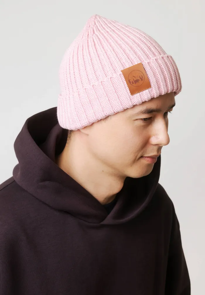 Czapka alkatraz z bawełny organicznej jasny róż