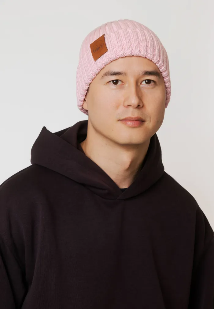 Czapka alkatraz z bawełny organicznej jasny róż