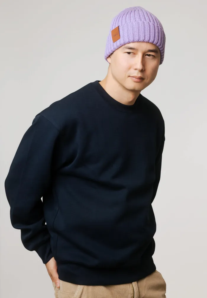 Lilac pink organic cotton alkatraz beanie