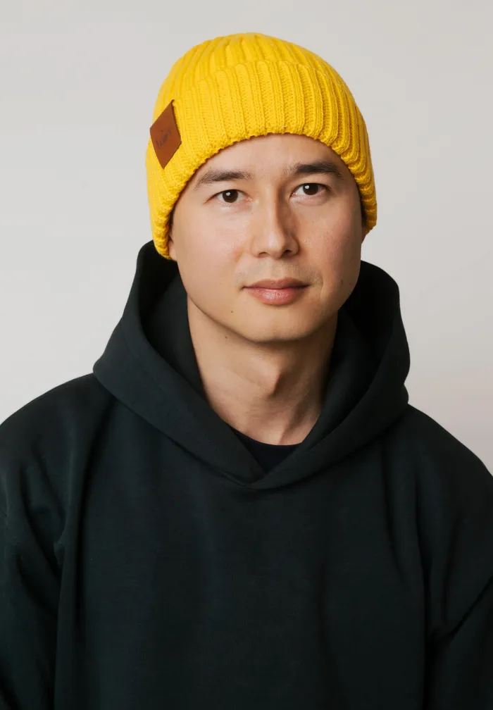 Yellow honey organic cotton alkatraz beanie