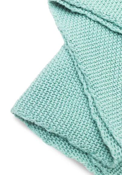 Mint organic cotton jacquard shawl