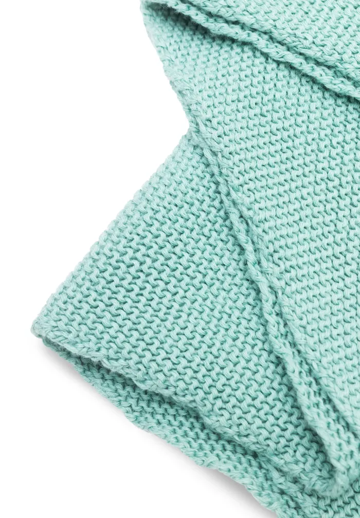 Mint organic cotton jacquard shawl