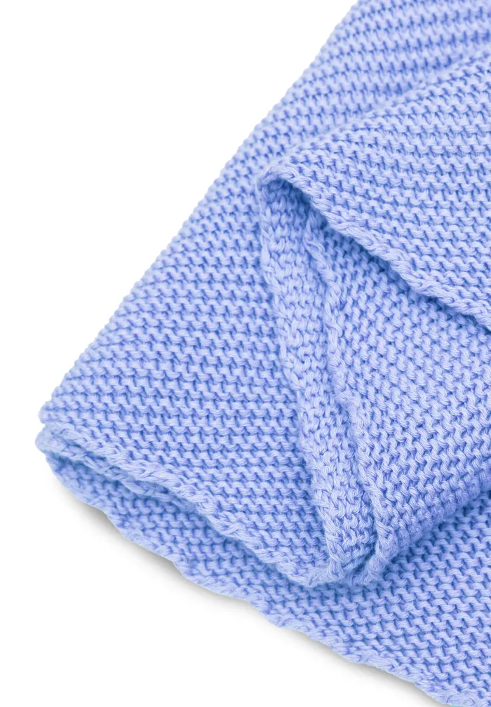 Light blue organic cotton jacquard shawl