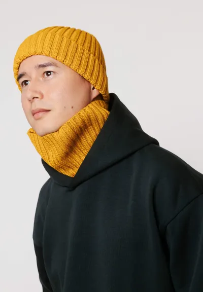 Mustard organic cotton alkatraz beanie