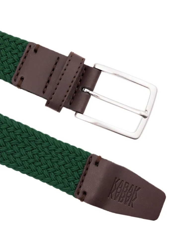 Recycled woven belt green