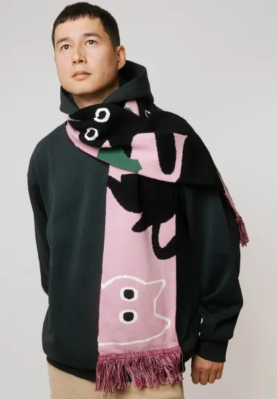 Organic cotton scarf Cat Mischief