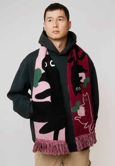 Organic cotton scarf Cat Mischief