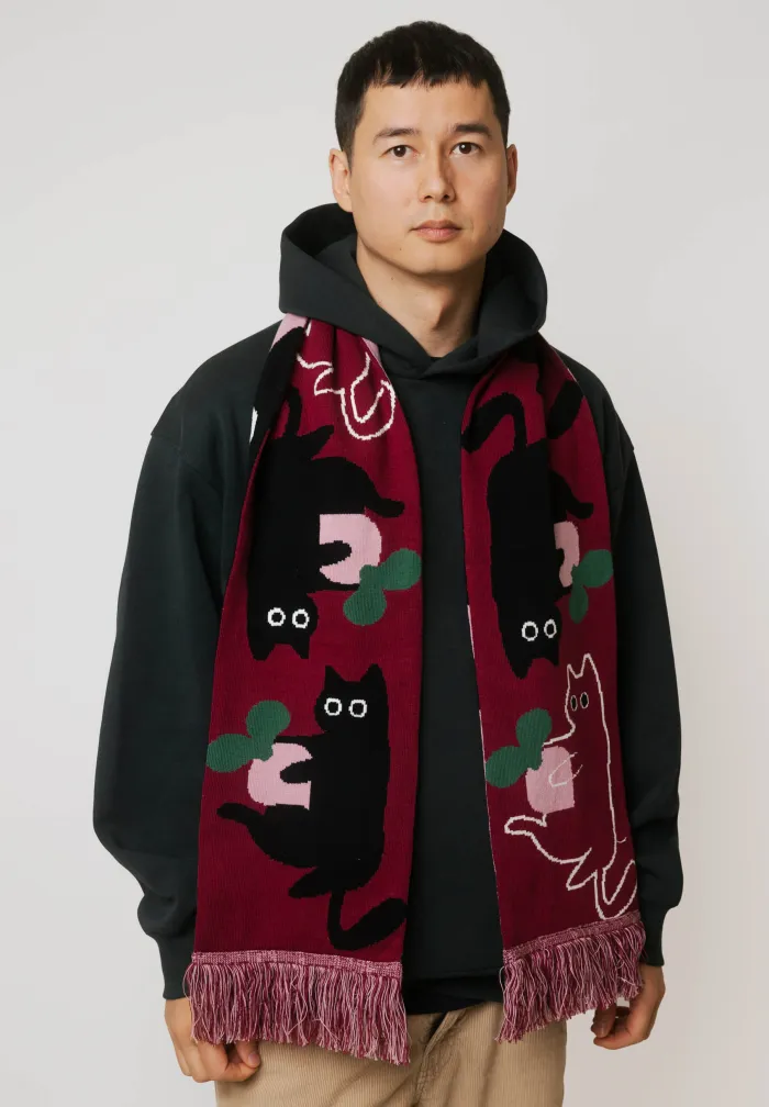 Organic cotton scarf Cat Mischief