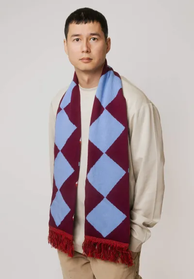 Organic cotton scarf Dog Sadness