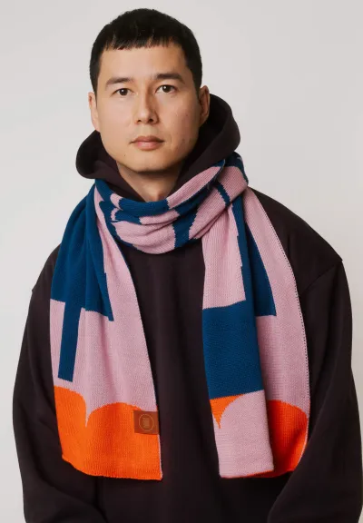 Organic Cotton Jacquard Scarf Birds