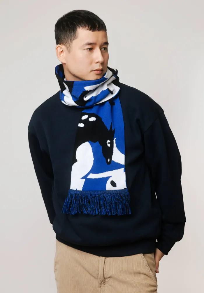 Organic cotton scarf Wild horses