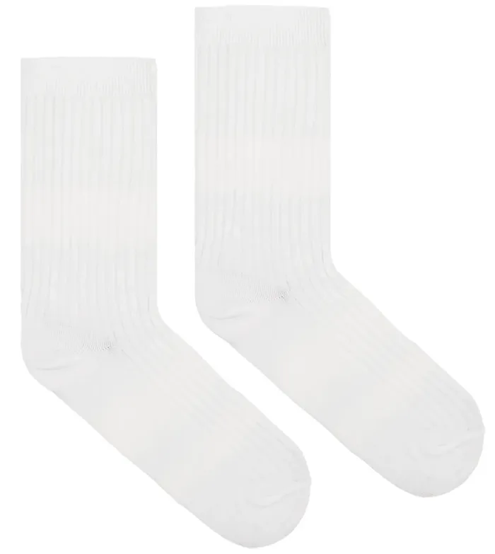 White socks made of organic cotton with wide stripes
