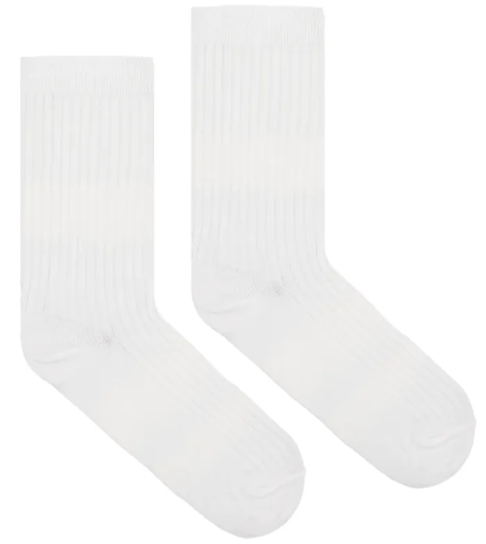 White socks made of organic cotton with wide stripes