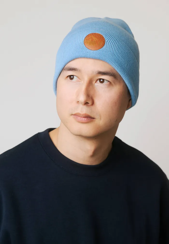 Light blue organic cotton classic beanie