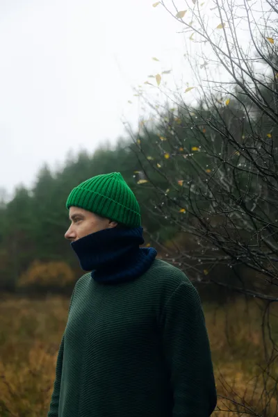 Green organic cotton alkatraz beanie