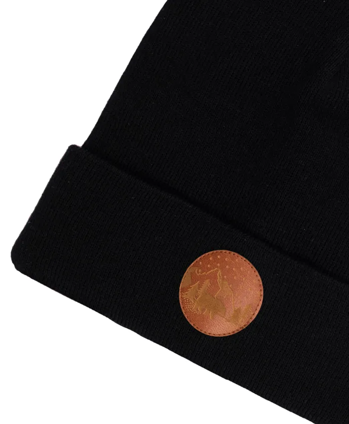 Black organic cotton classic beanie