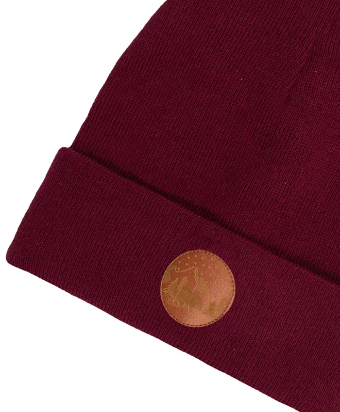 Czapka beanie z bawełny organicznej karminowa