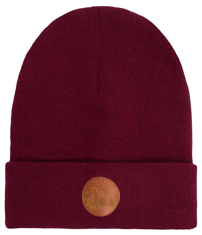 Czapka beanie z bawełny organicznej karminowa