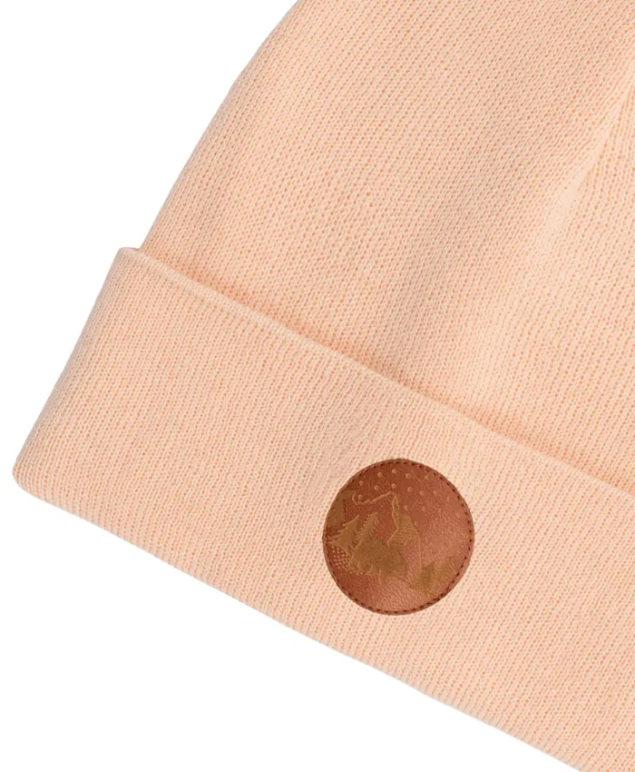 Czapka beanie z bawełny organicznej różany krem