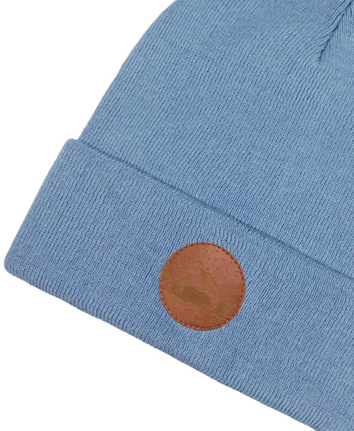 Czapka beanie z bawełny organicznej szary błękit