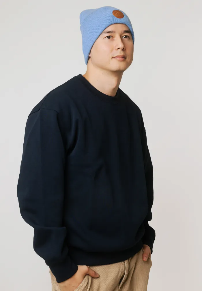 Light blue organic cotton classic beanie