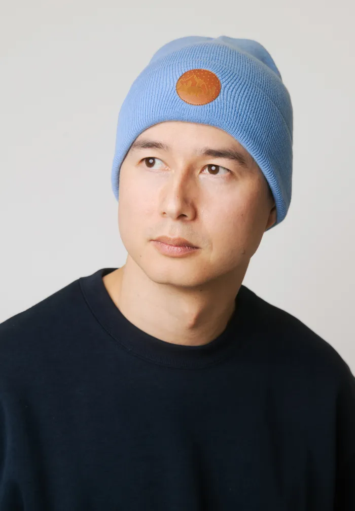 Light blue organic cotton classic beanie