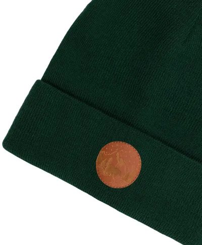 Czapka beanie z bawełny organicznej butelkowa zieleń