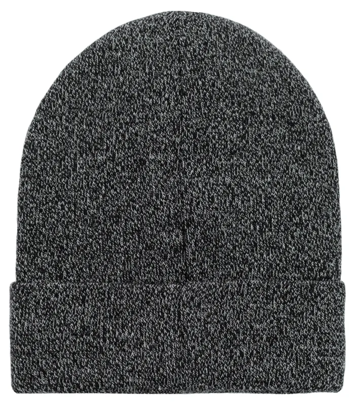 Black'n'white melange organic cotton classic beanie