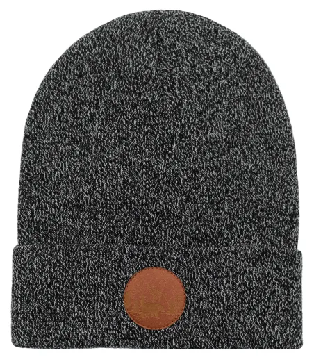 Czapka beanie z bawełny organicznej czarno-biały melanż