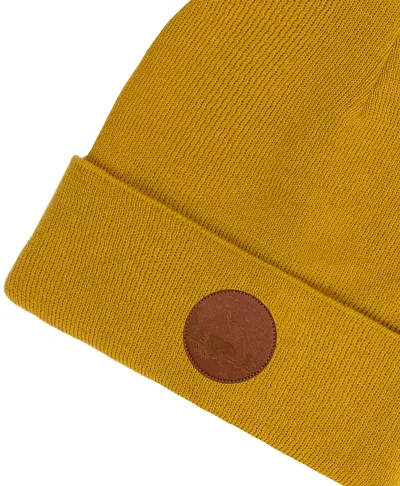 Czapka beanie z bawełny organicznej musztardowa