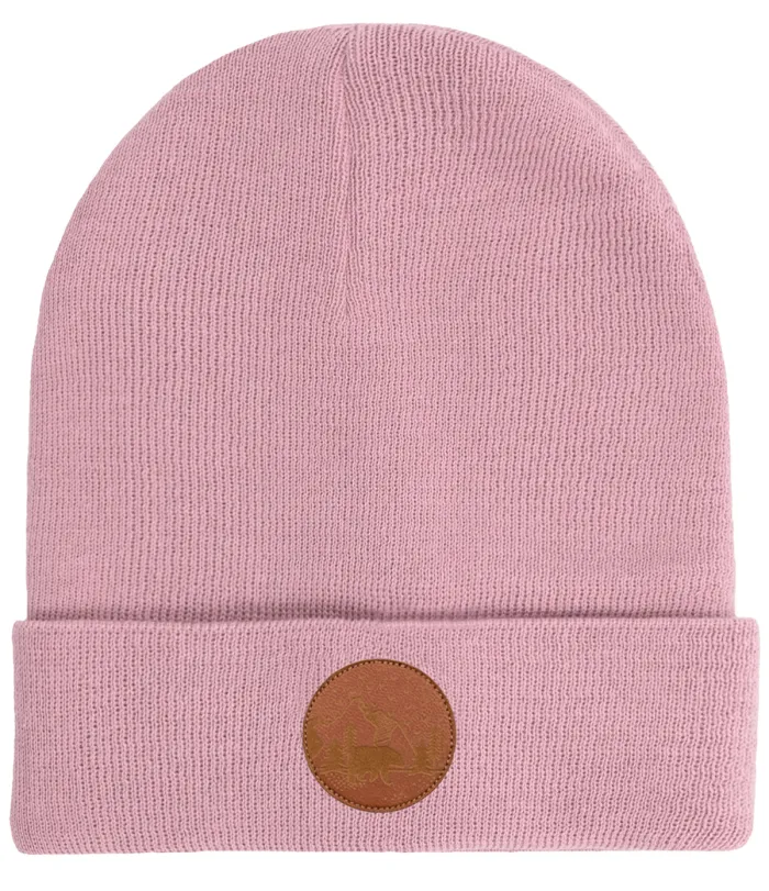 Czapka beanie z bawełny organicznej pudrowy róż